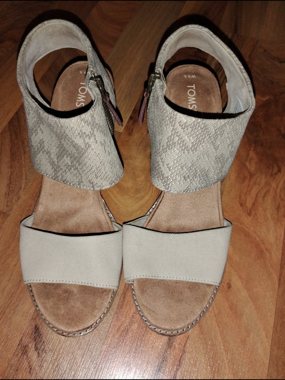 TOMS Women's Beige Ankle-Strap Sandals